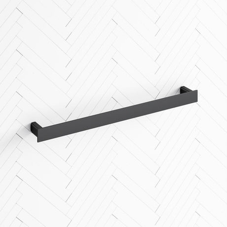 Linkware Gabe 600/800Mm Single Towel Rail Matt Black Rails