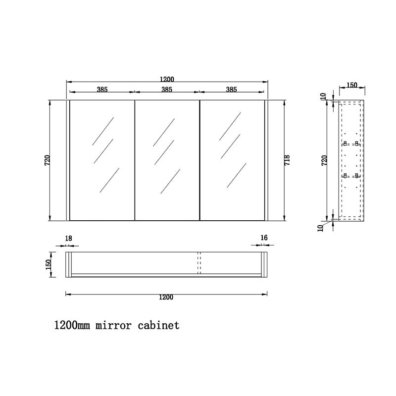 450/600/750/900/1200/1500Mm White Oak Wall Hung Mdf Pencil Edge Shaving Cabinet For Bathroom 1200Mm