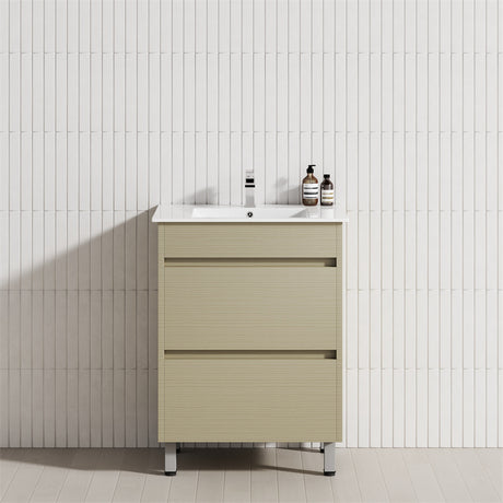 2-Drawer 600/750/900/1200mm Freestanding Bathroom Vanity with Legs Multi-Colour Cabinet Only