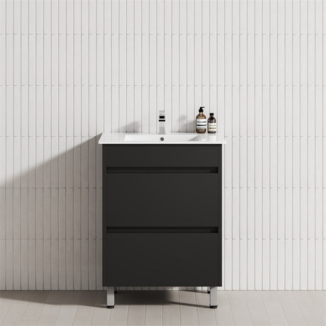 2-Drawer 600/750/900/1200mm Freestanding Bathroom Vanity with Legs Multi-Colour Cabinet Only