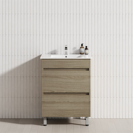 2-Drawer 600/750/900/1200mm Freestanding Bathroom Vanity with Legs Multi-Colour Cabinet Only