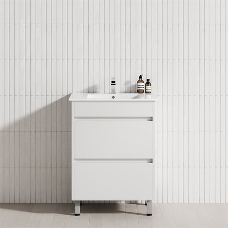 2-Drawer 600/750/900/1200mm Freestanding Bathroom Vanity with Legs Multi-Colour Cabinet Only