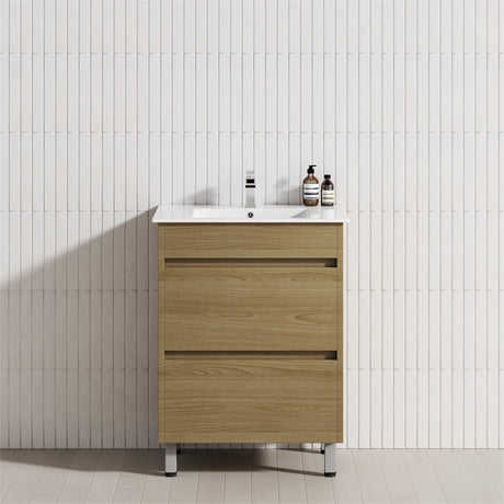 2-Drawer 600/750/900/1200mm Freestanding Bathroom Vanity with Legs Multi-Colour Cabinet Only