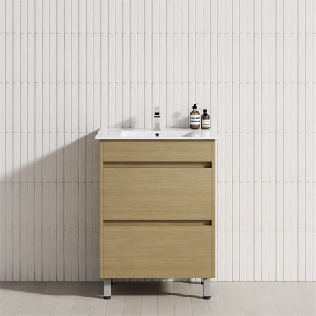 2-Drawer 600/750/900/1200mm Freestanding Bathroom Vanity with Legs Multi-Colour Cabinet Only