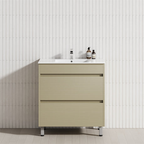 2-Drawer 600/750/900/1200mm Freestanding Bathroom Vanity with Legs Multi-Colour Cabinet Only