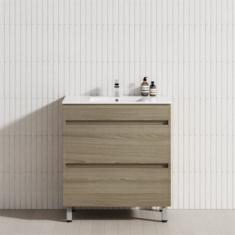 2-Drawer 600/750/900/1200mm Freestanding Bathroom Vanity with Legs Multi-Colour Cabinet Only