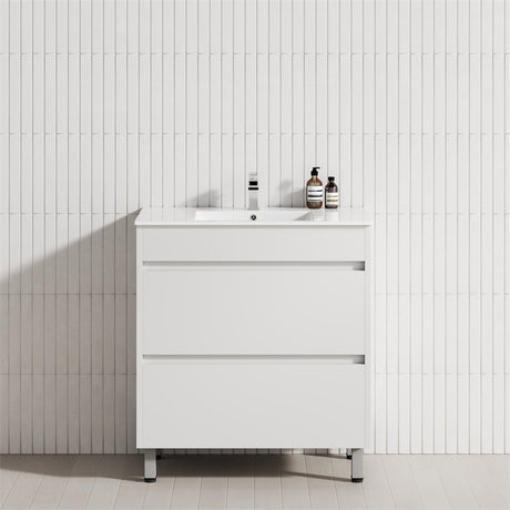 2-Drawer 600/750/900/1200mm Freestanding Bathroom Vanity with Legs Multi-Colour Cabinet Only