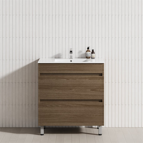 2-Drawer 600/750/900/1200mm Freestanding Bathroom Vanity with Legs Multi-Colour Cabinet Only