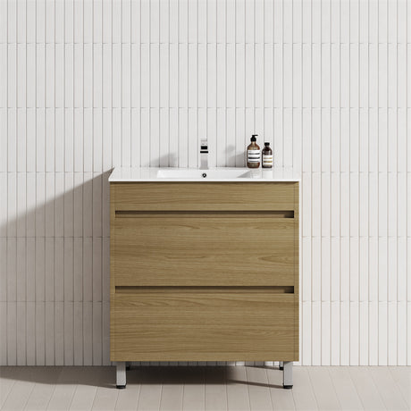 2-Drawer 600/750/900/1200mm Freestanding Bathroom Vanity with Legs Multi-Colour Cabinet Only