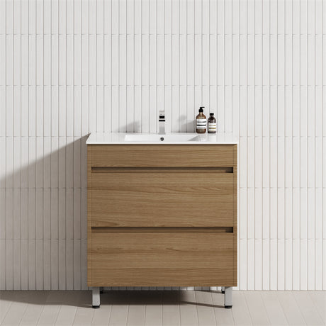 2-Drawer 600/750/900/1200mm Freestanding Bathroom Vanity with Legs Multi-Colour Cabinet Only