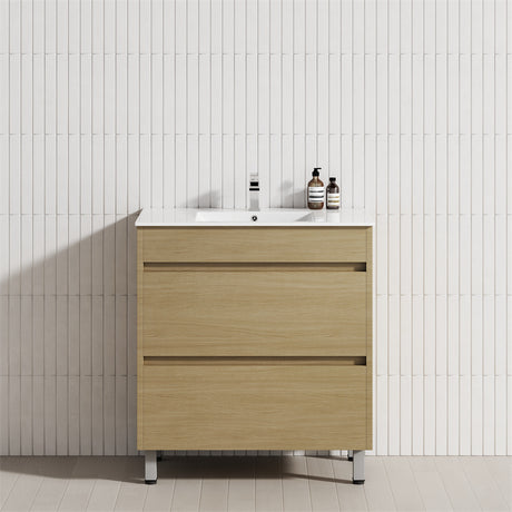 2-Drawer 600/750/900/1200mm Freestanding Bathroom Vanity with Legs Multi-Colour Cabinet Only