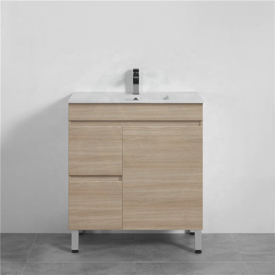 750/900/1200Mm 2-Drawer 1-Door Bathroom Freestanding Leg Vanity Single Multi-Colour Cabinet Only