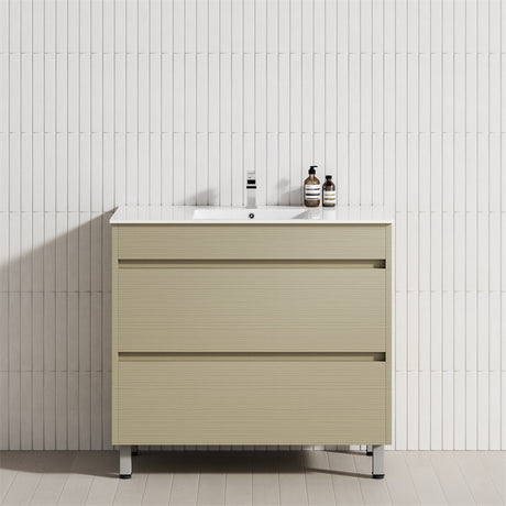 2-Drawer 600/750/900/1200mm Freestanding Bathroom Vanity with Legs Multi-Colour Cabinet Only