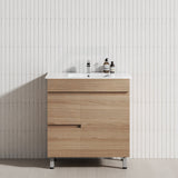 2-Drawer 1-Door 750/900/1200Mm Bathroom Freestanding Leg Vanity Single Multi-Colour Cabinet Only