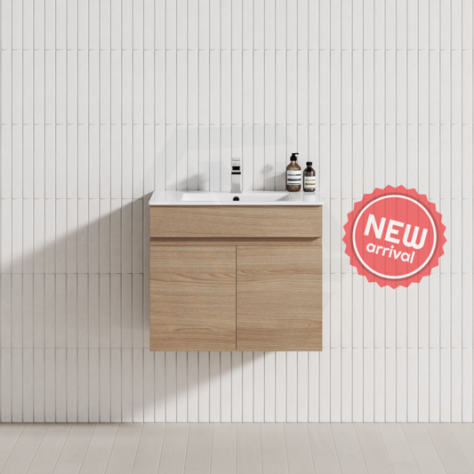 2-Door Narrow 600Mm Bathroom Floating Vanity Tasmanian Oak Cabinet Only Multi-Colour Wall Hung