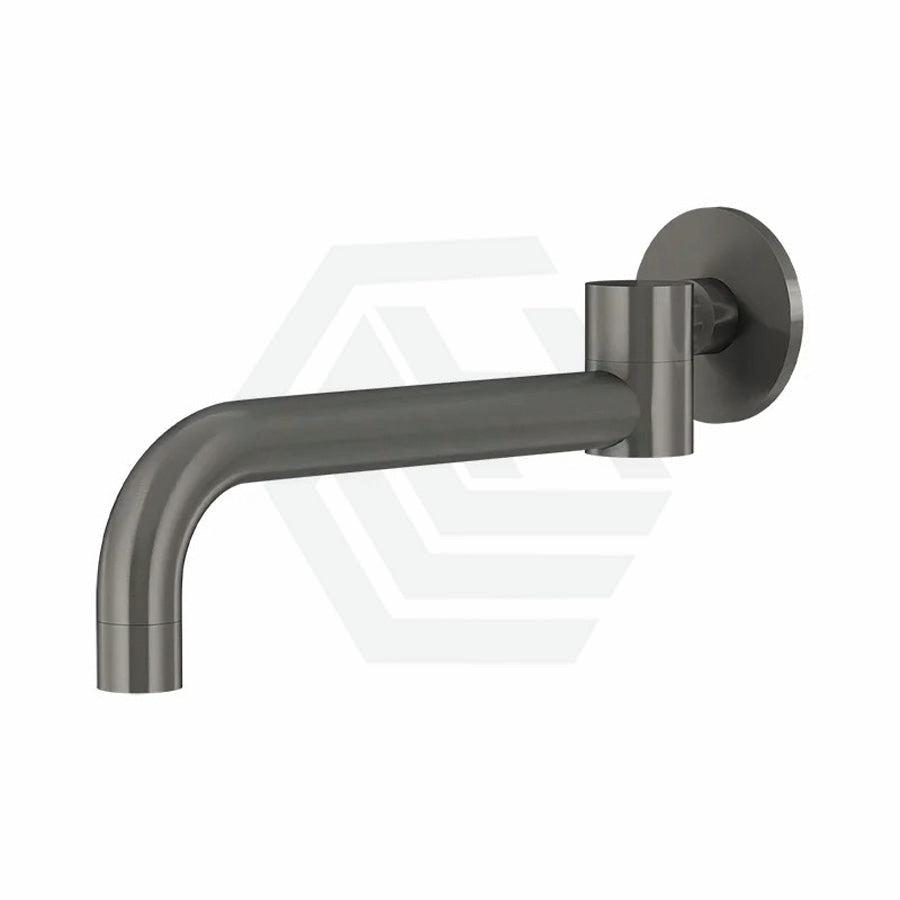 M#3(Gunmetal Grey) Meir Solid Brass Round Curved Swivel Wall Spout Pvd Shadow Gunmetal Spouts