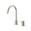 N#3(Nickel) Meir Round Gooseneck 360 Degree Swivel Hob Mounted Tap Set Brushed Nickel Mixers