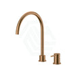 Meir Round Gooseneck High-Rise Swivel Hob Mounted Tap Set Lustre Bronze Bath/Basin Sets