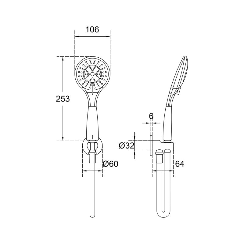 G#2(Gold) Meir Round Three Function Hand Shower On Fixed Bracket Pvd Tiger Bronze Handheld Sets