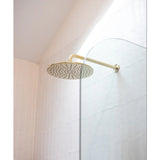 G#2(Gold) Meir 400Mm Round Wall Mounted Shower Curved Arm Pvd Tiger Bronze Solid Brass Brushed Gold