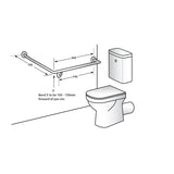 Metlam 840X700Mm Left/Right Hand 30° Flush Mount Side Wall Grab Rail In Designer Black Safety Bars