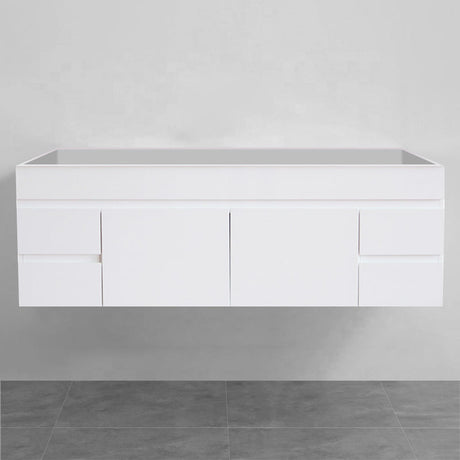 600-1500Mm Bathroom Premium Pvc Floating Vanity Wall Hung White Cabinet 1500Mm Single/Double Bowls