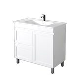 600-1500Mm Miami Plywood Freestanding With Legs Bathroom Vanity Matt White Shaker Hampton Style