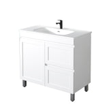 600-1500Mm Miami Plywood Freestanding With Legs Bathroom Vanity Matt White Shaker Hampton Style