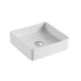 360X360X110Mm Square Matt White Above Counter Top Ceramic Basin