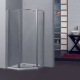 900/1000Mm Diamond Shape Shower Screen Pivot Door Chrome Semi-Frameless 6Mm Glass 2000Mm Height