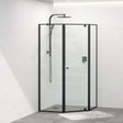 900/1000Mm Diamond Shape Shower Screen Pivot Door Matt Black Semi-Frameless 6Mm Glass 2000Mm Height