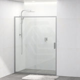 920-1750X2000Mm Semi-Frameless Shower Screen Sliding Door Wall To  Brushed Nickel Hardwares 6Mm Glass