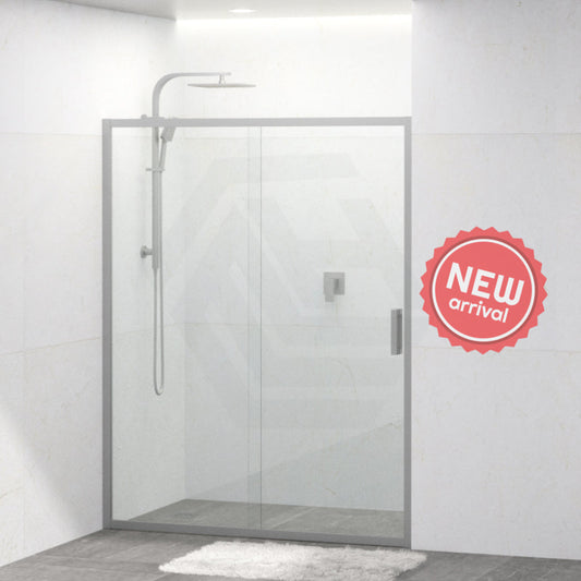 920-1750X2000Mm Semi-Frameless Shower Screen Sliding Door Wall To  Brushed Nickel Hardwares 6Mm Glass