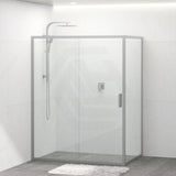 920-1750X2000Mm Semi-Frameless Shower Screen Sliding Door Wall To  Brushed Nickel Hardwares 6Mm Glass