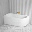 1500/1700Mm Ceto Capri Left Corner Back To Wall Bathtub Matt White No Overflow Bathtubs