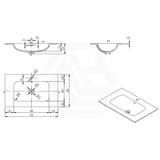 600/750/900/1200Mm Chiefly Solid Surface Top Matt White For Bathroom Vanity Stone Tops