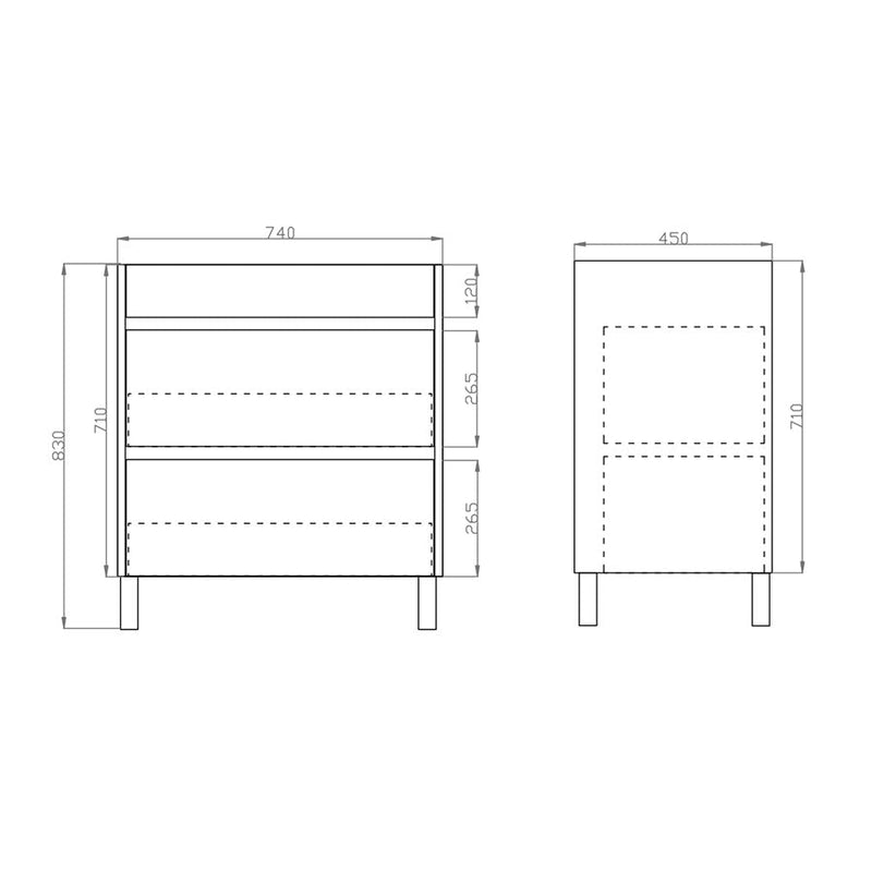 600-1500Mm Freestanding Vanity Dark Grey Wood Grain Cabinet Only & Ceramic / Poly Top Available