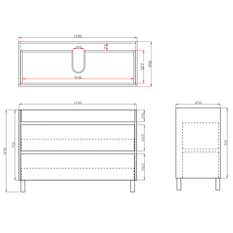 600-1500Mm Freestanding Bathroom Floor Vanity White Oak Wood Grain Pvc Filmed Cabinet Only &