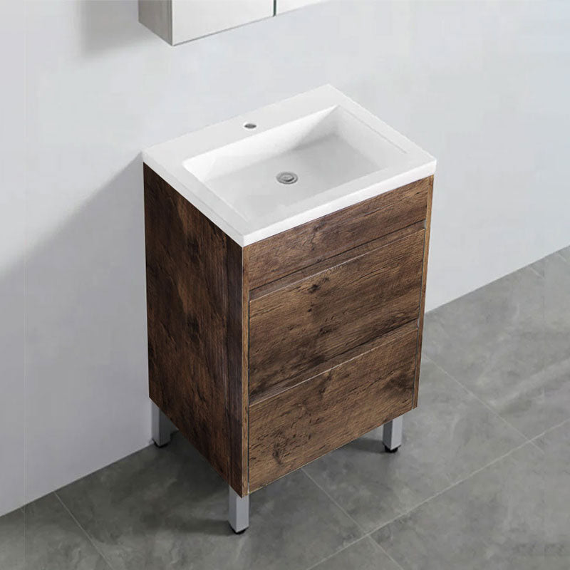 600-1500Mm Freestanding Bathroom Floor Vanity Dark Oak Wood Grain Pvc Filmed Cabinet Only &