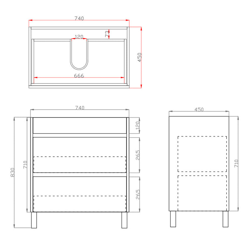 600-1500Mm Freestanding Bathroom Floor Vanity White Oak Wood Grain Pvc Filmed Cabinet Only &