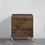 600-1500Mm Freestanding Bathroom Floor Vanity Dark Oak Wood Grain Pvc Filmed Cabinet Only &