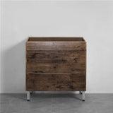 600-1500Mm Freestanding Bathroom Floor Vanity Dark Oak Wood Grain Pvc Filmed Cabinet Only &