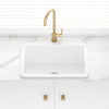 677x477x250mm Gloss White Camden Fireclay Kitchen/Laundry Sink Single Bowl Top/Under Mount