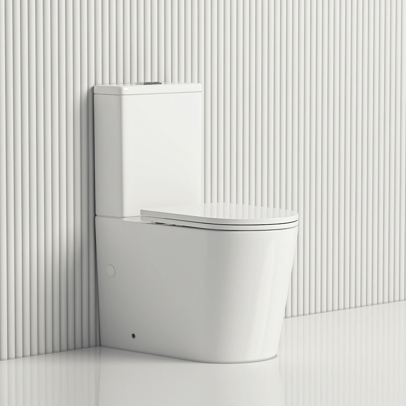 655x385x870mm Avis Back To Wall Toilet Suite Rimless Back/Left and Right Bottom Inlet Cistern Matt White