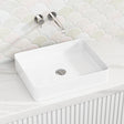 500X400X110Mm Rectangle Gloss White Above Counter Ceramic Basin Ultra Slim Basins