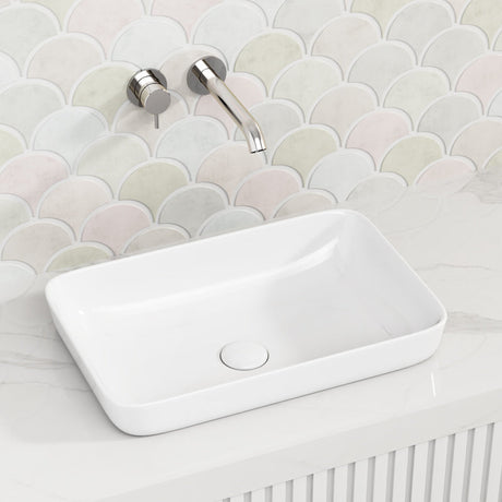 515X340X155Mm Rectangle Matt White Inset Ceramic Basin Basins