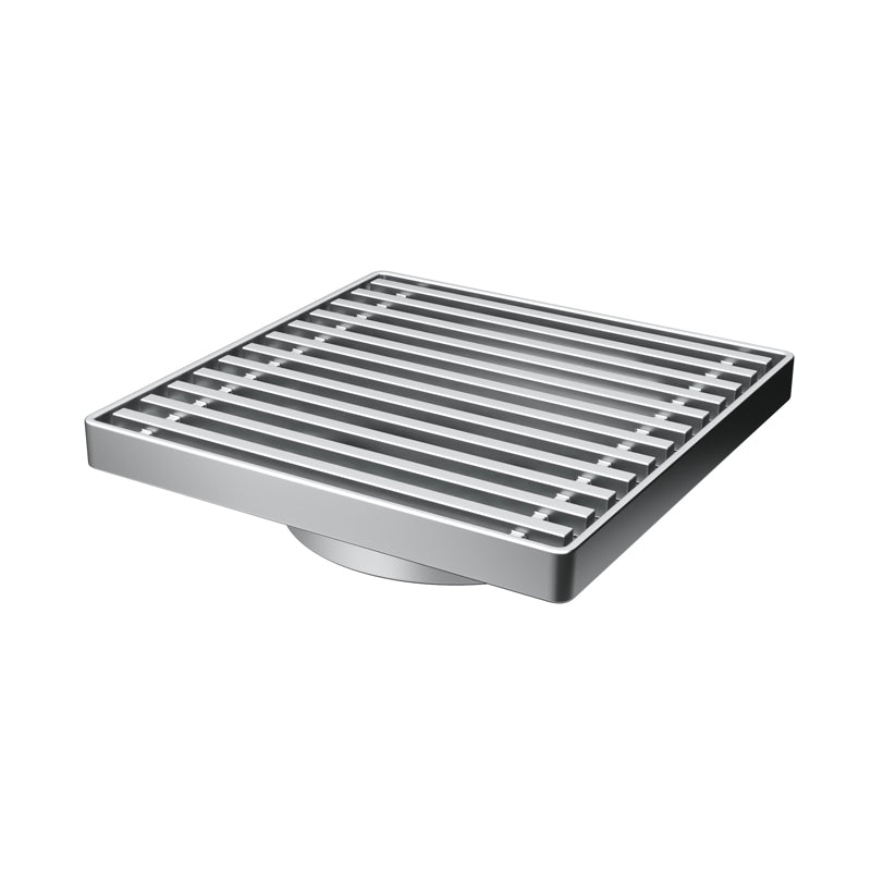 110X110Mm Chrome Floor Grate Waste Square 80Mm Outlet Wastes