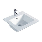 410X410X175Mm Inset Ceramic Basin Gloss White Square Tap Hole