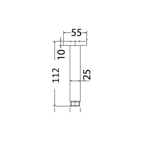 100/500Mm Square Vertical Shower Arm Chrome Arms