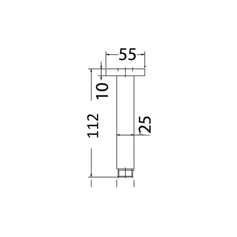 100/500Mm Square Vertical Shower Arm Chrome Arms